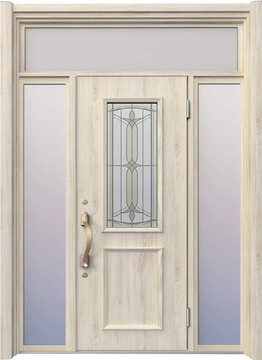 リシェント玄関ドア3 アルミ仕様 / 手動 両袖_ランマなし C17N型(アルミ色) 特注 W：1,030〜1,895mm × H：1,738〜2,438mm LIXIL TOSTEM リシェント玄関ドア3 アルミ仕様 ⁄ 手動 両袖飾り-中桟付きポスト付き_