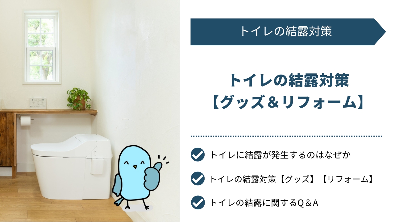トイレの結露対策【グッズ＆リフォーム】｜場所別の発生原因や水漏れとの見分け方も解説