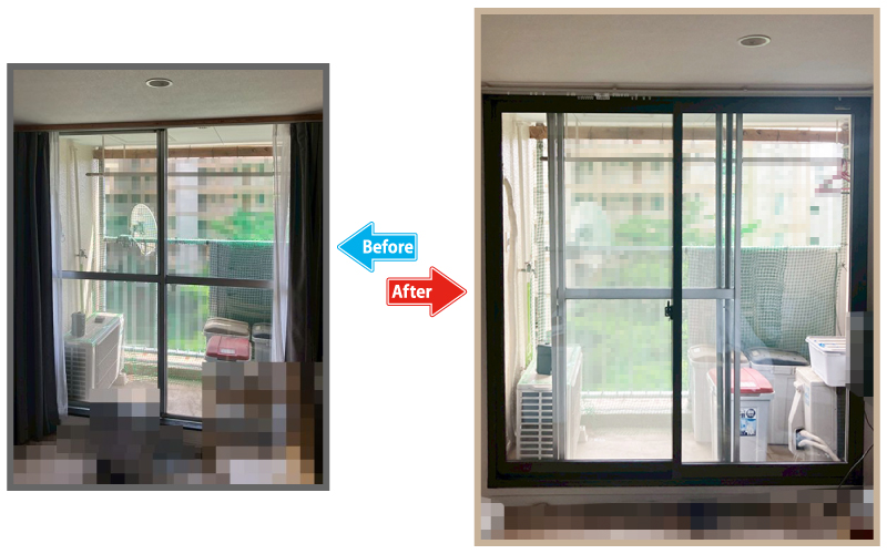 快適性アップ。電車音対策に内窓を2カ所設置｜東京都内マンション