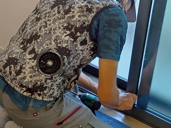 施工中の様子〈掃出し窓〉