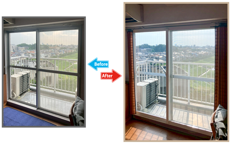 同じマンションにお住まいの方からのご紹介で、内窓工事をご依頼いただきました