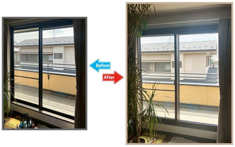 before/after|さいたま市｜内窓で夏の猛暑を解決！ハウスメーカーで建てた家の寝室を快適に