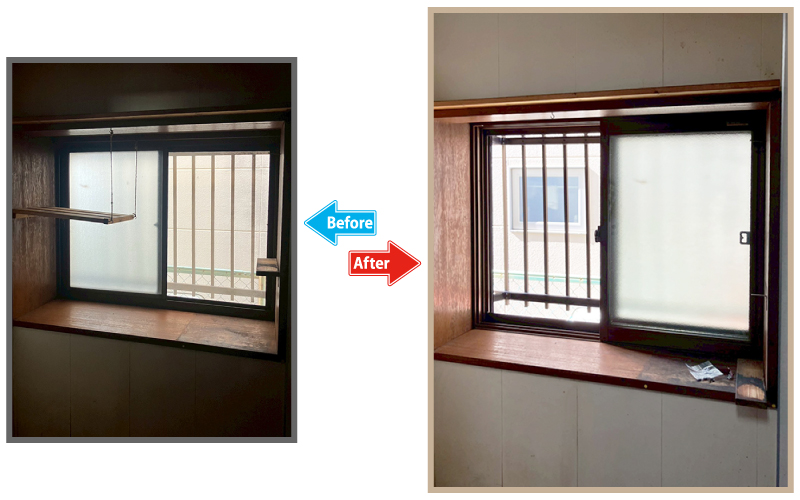 宮代町|内窓と玄関ドアで防犯・断熱!-before-after